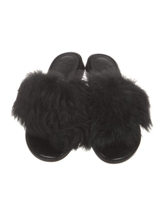 Tibi Faux Fur Slides