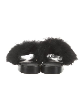 Tibi Faux Fur Slides