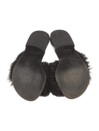 Tibi Faux Fur Slides