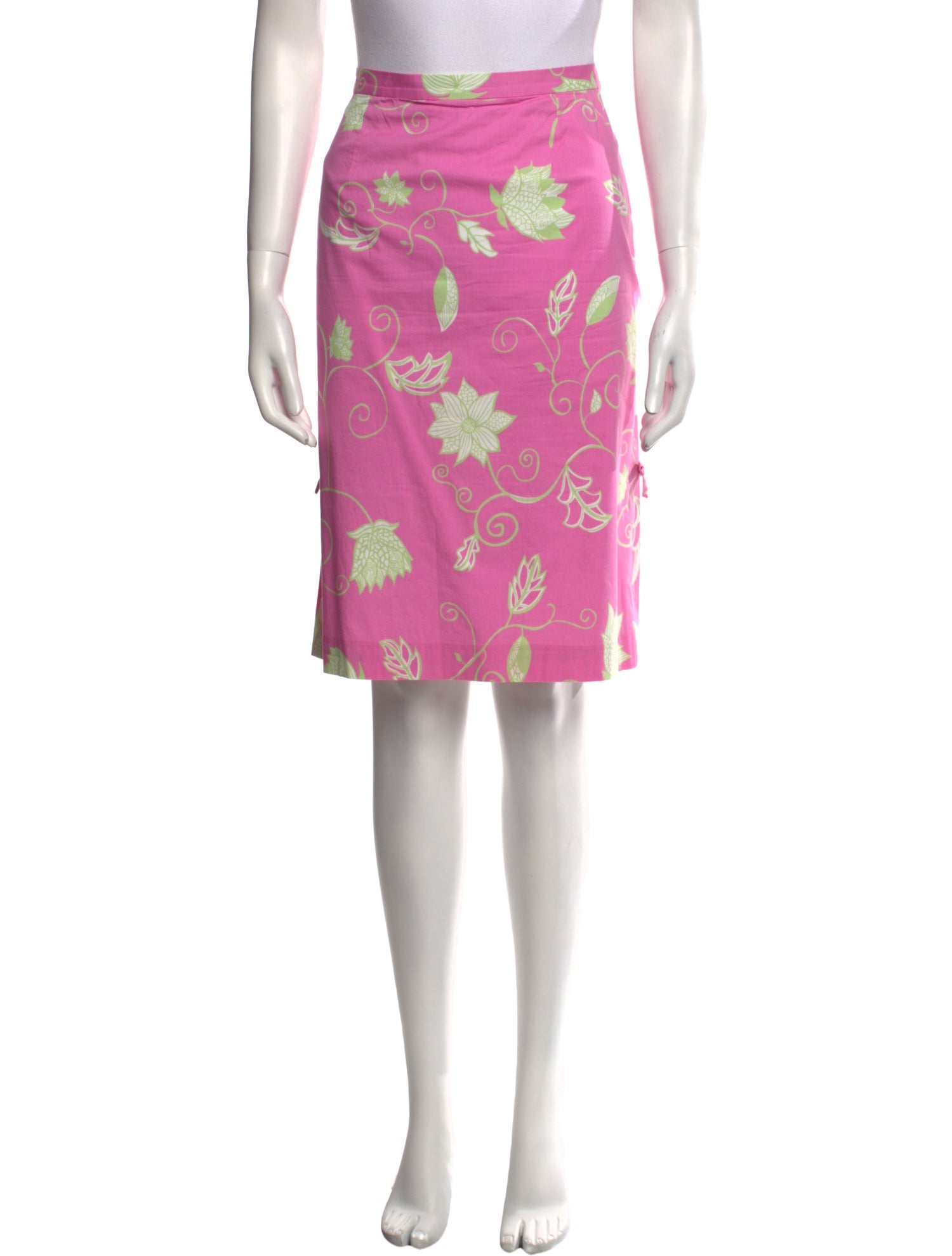 Tibi Floral Print Knee-Length Skirt