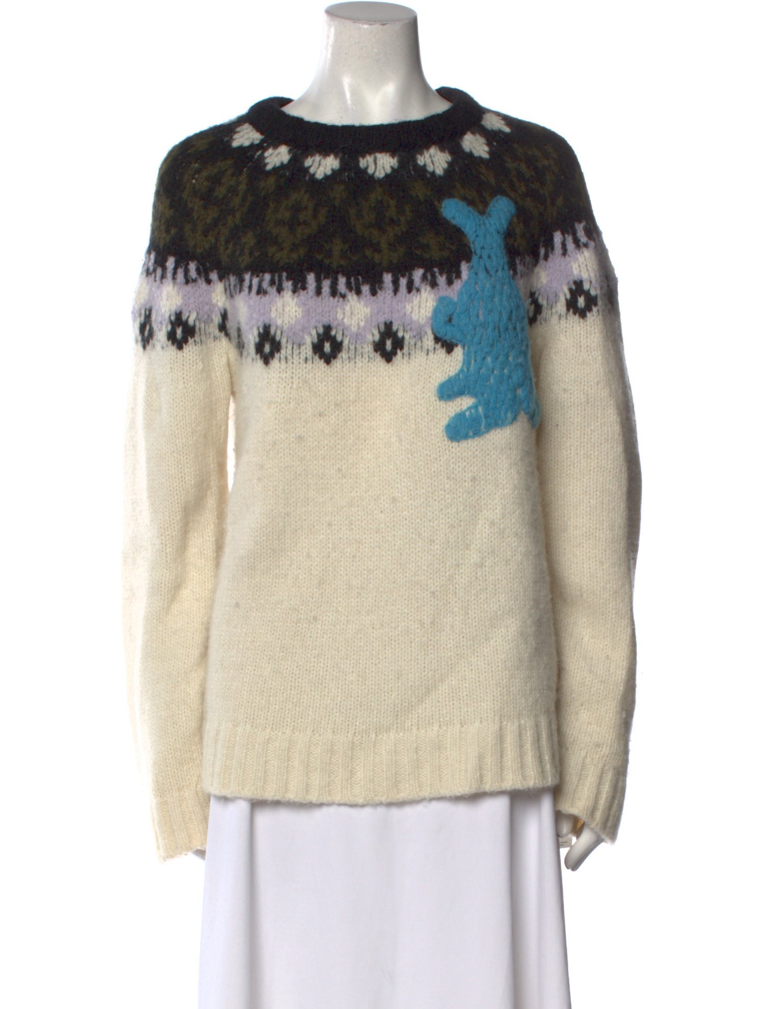 Tibi Alpaca Printed Sweater
