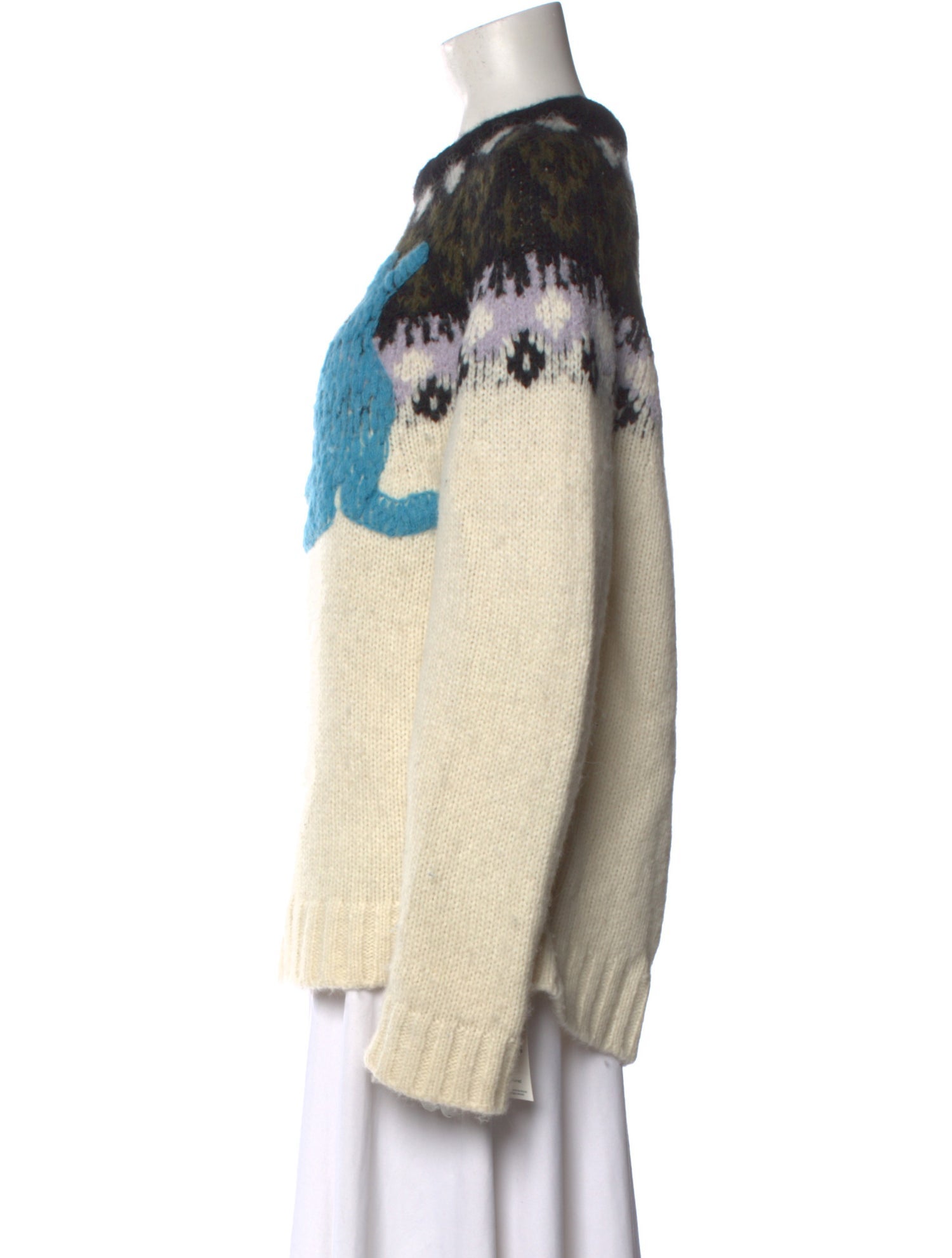 Tibi Alpaca Printed Sweater