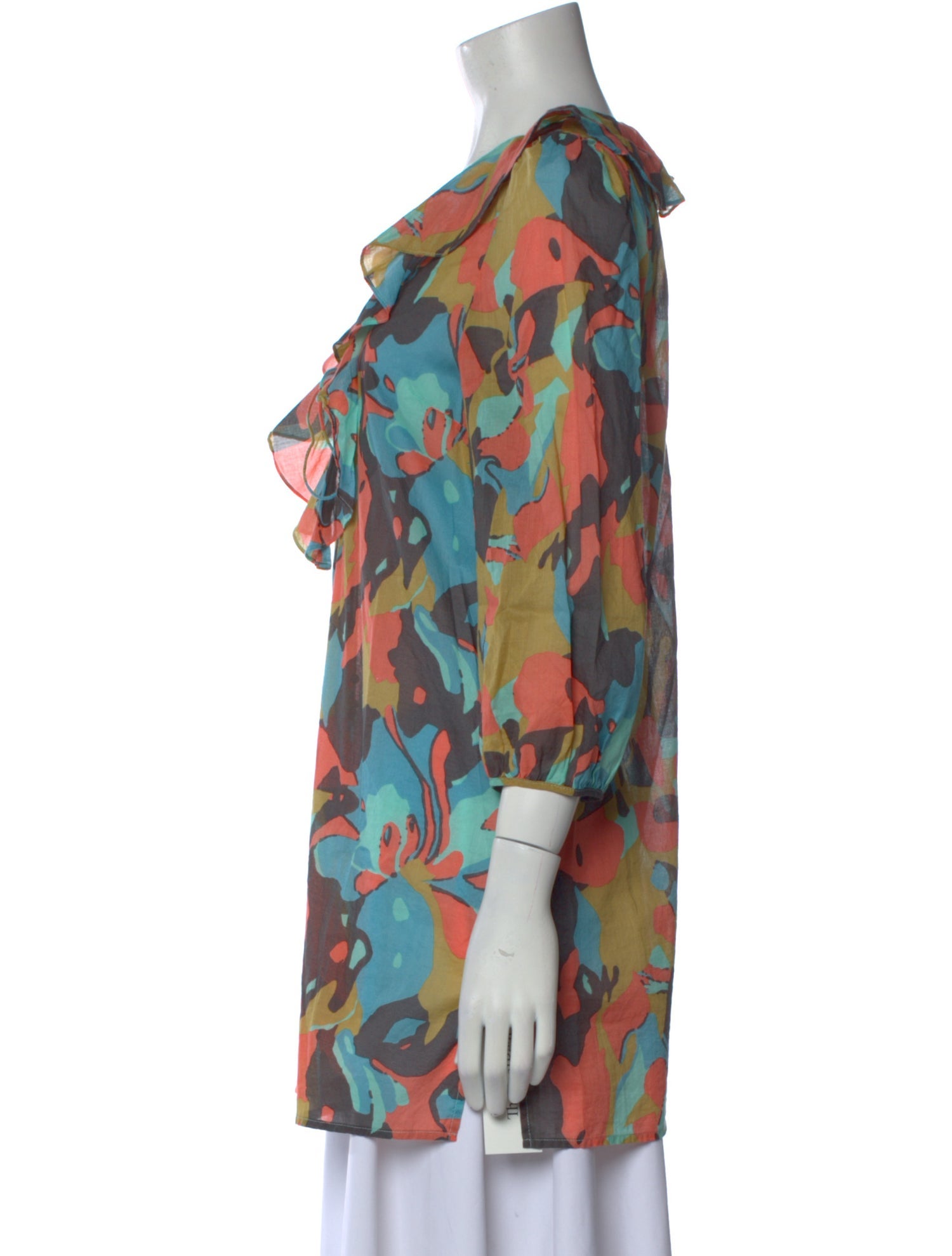 Tibi Printed Cowl Neck Tunic