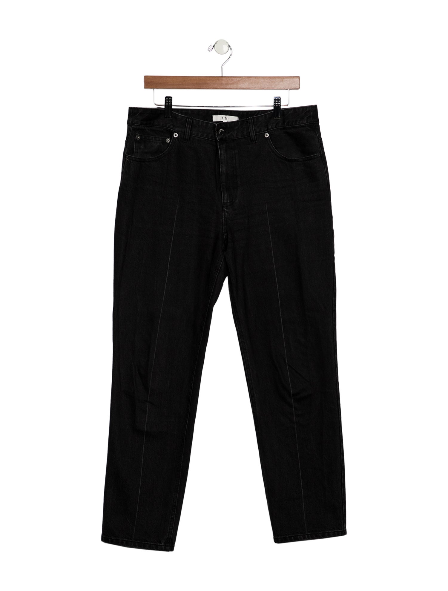 Tibi High-Rise Straight Leg Jeans