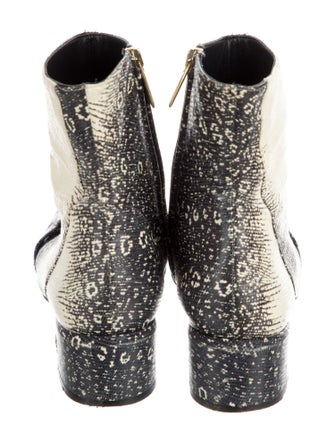 Tibi Leather Animal Print Boots