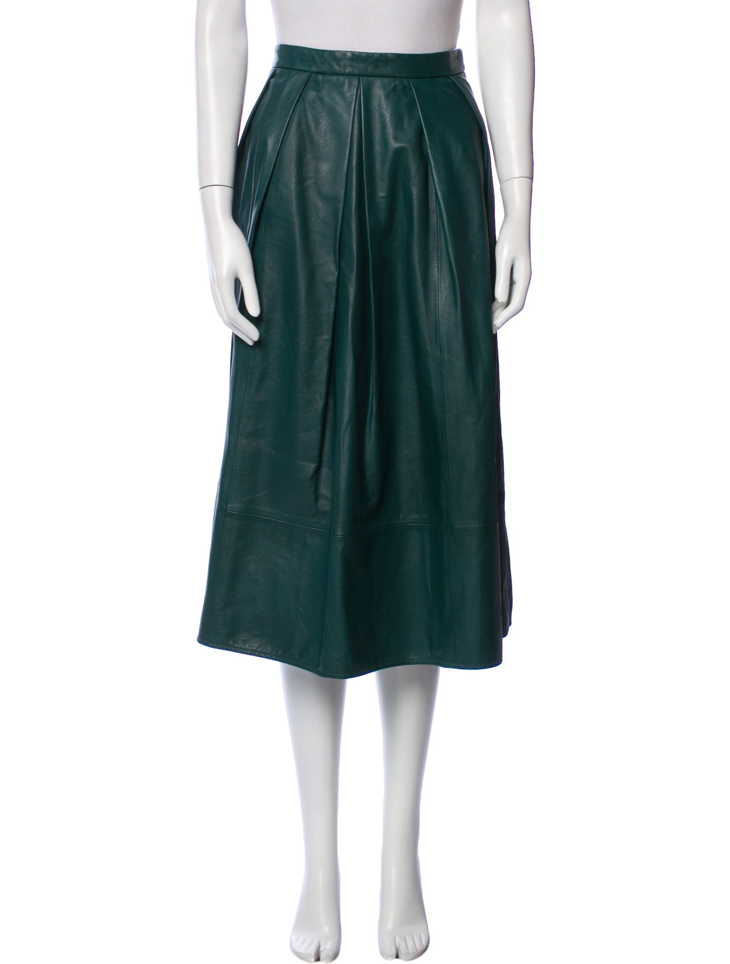 Tibi Leather Midi Length Skirt