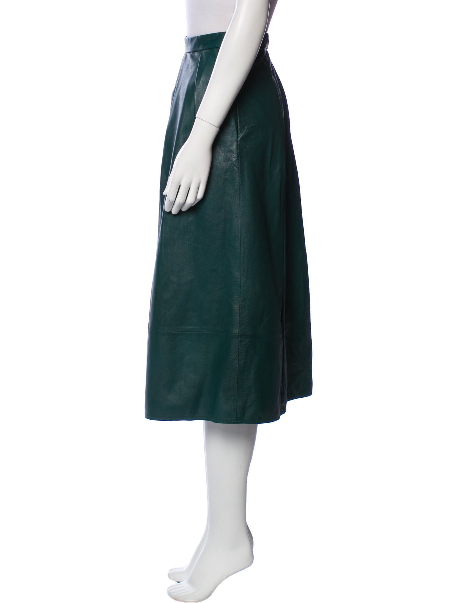 Tibi Leather Midi Length Skirt