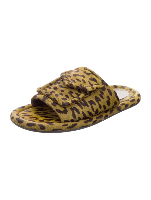 Tibi Ponyhair Animal Print Slides