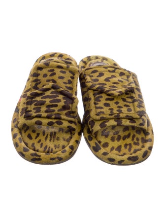 Tibi Ponyhair Animal Print Slides