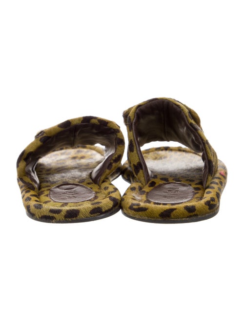 Tibi Ponyhair Animal Print Slides