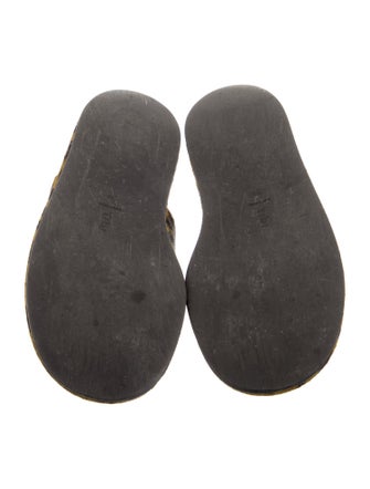 Tibi Ponyhair Animal Print Slides