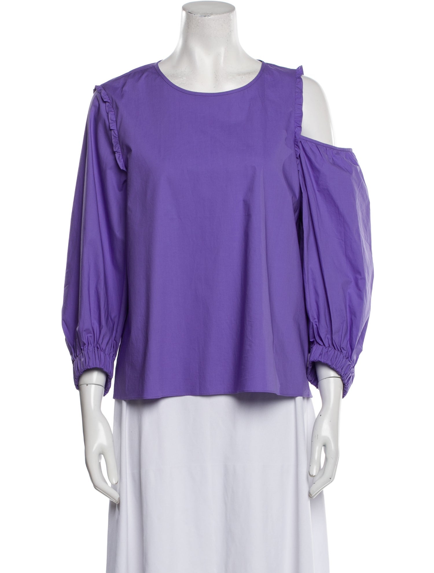 Tibi Bateau Neckline Three-Quarter Sleeve Blouse