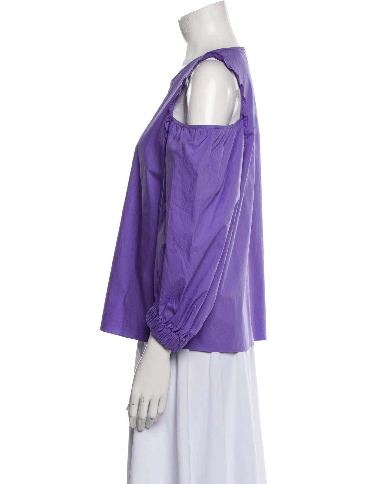 Tibi Bateau Neckline Three-Quarter Sleeve Blouse