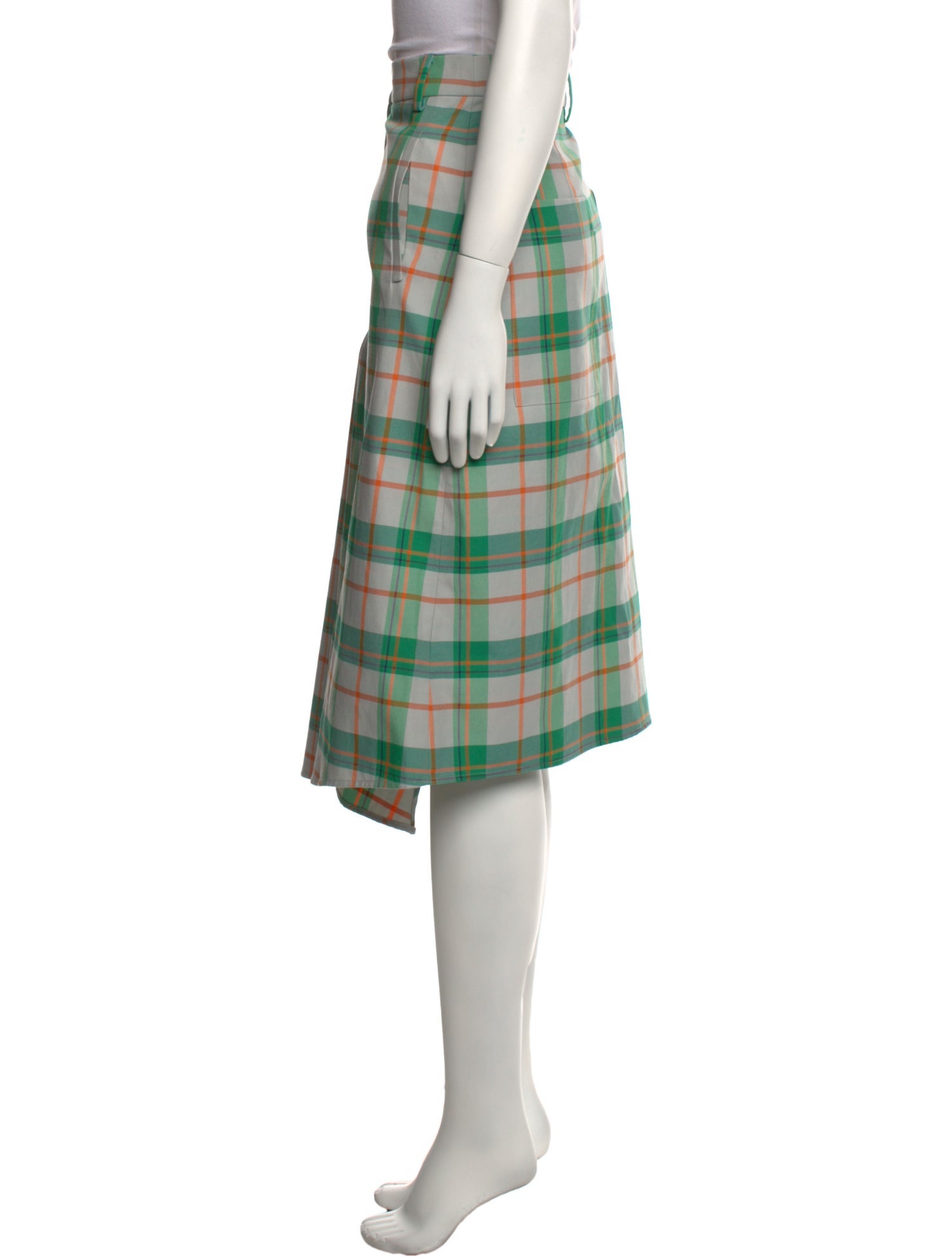 Tibi Plaid Print Knee-Length Skirt