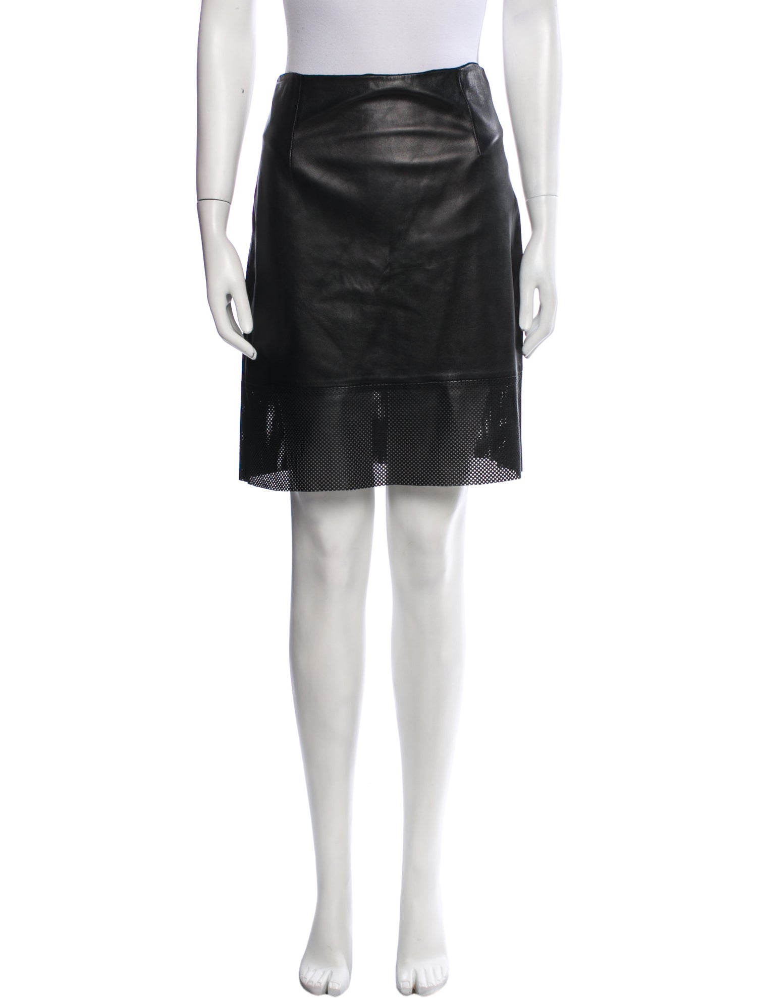 Tibi Leather Knee-Length Skirt