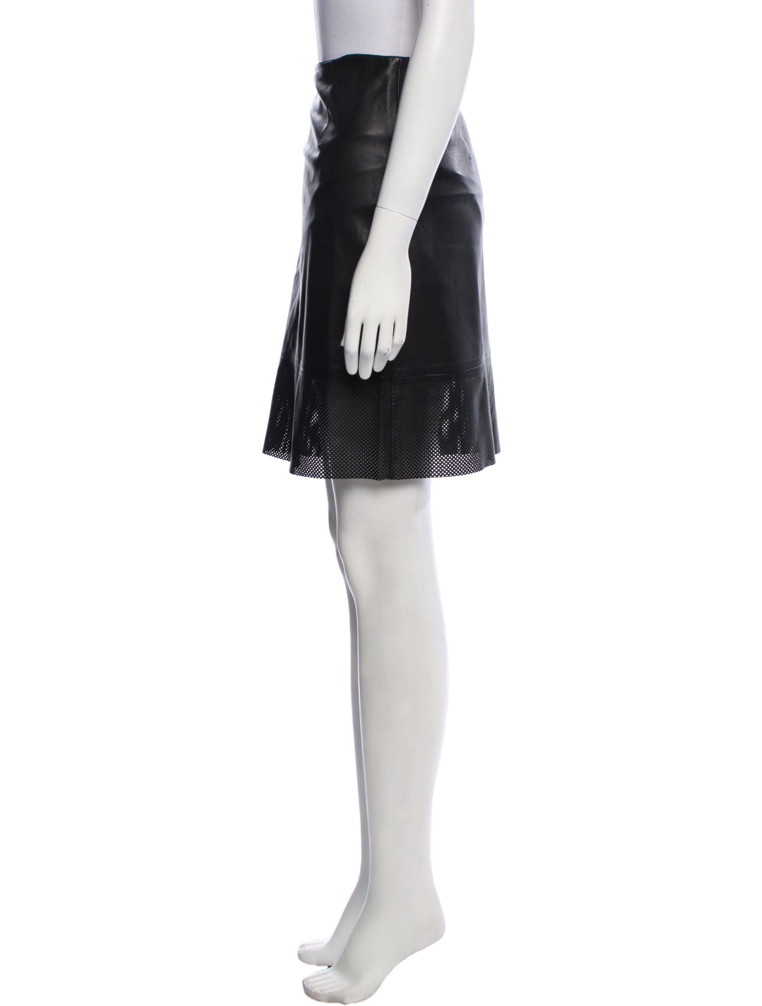 Tibi Leather Knee-Length Skirt