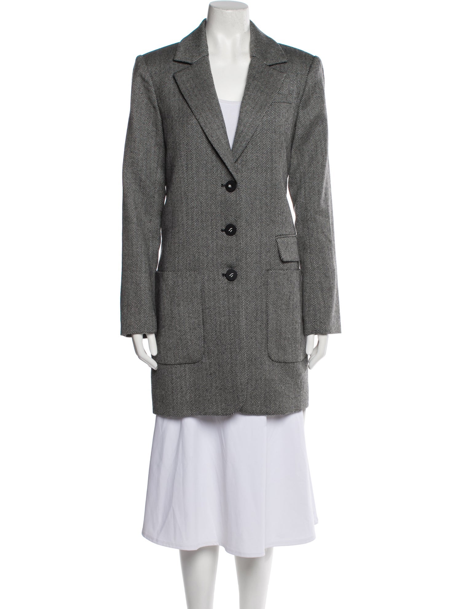 Tibi Virgin Wool Printed Coat