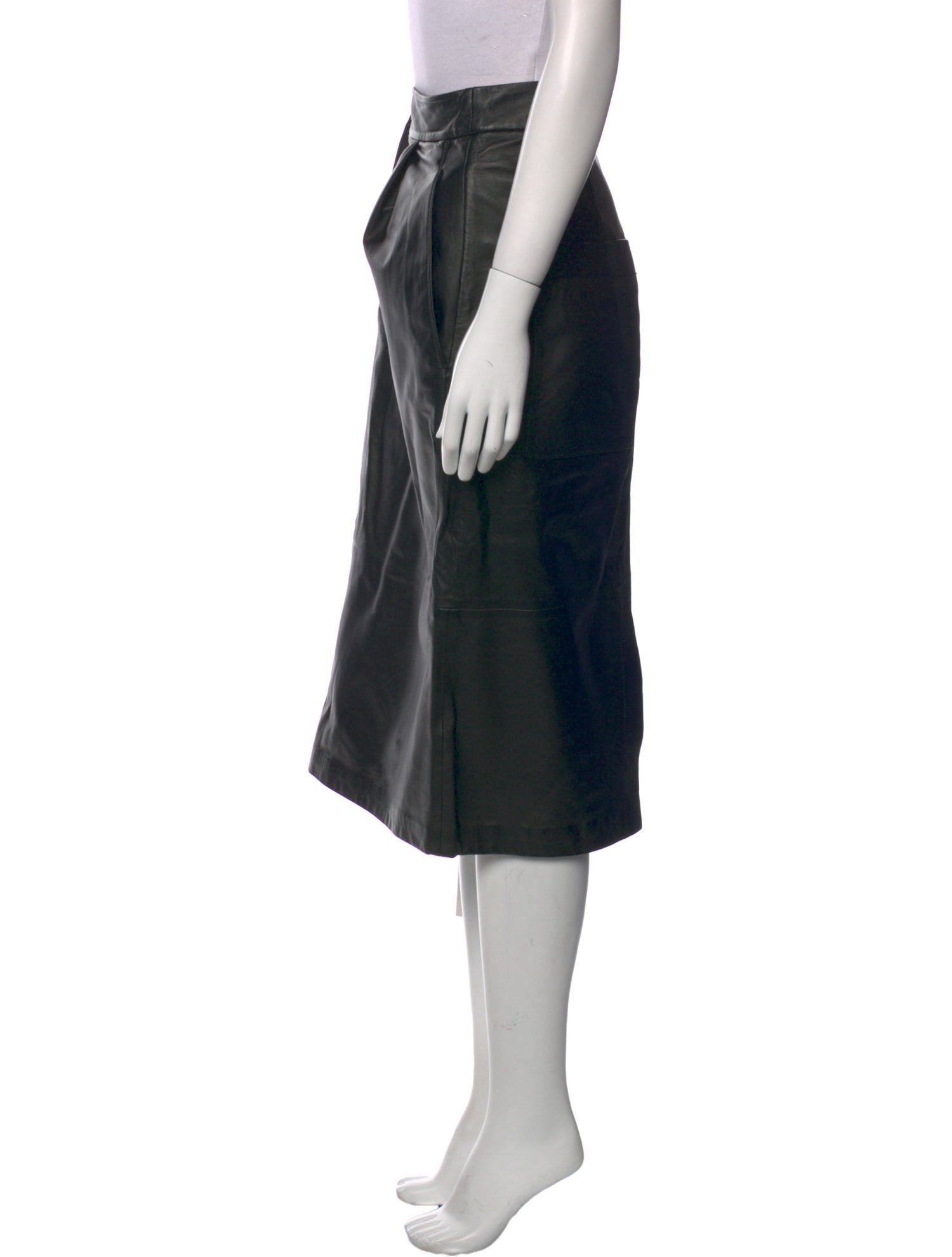 Tibi Lamb Leather Midi Length Skirt