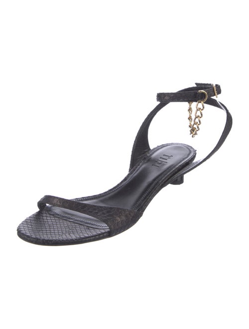 Tibi Snakeskin Chain-Link Accents Sandals