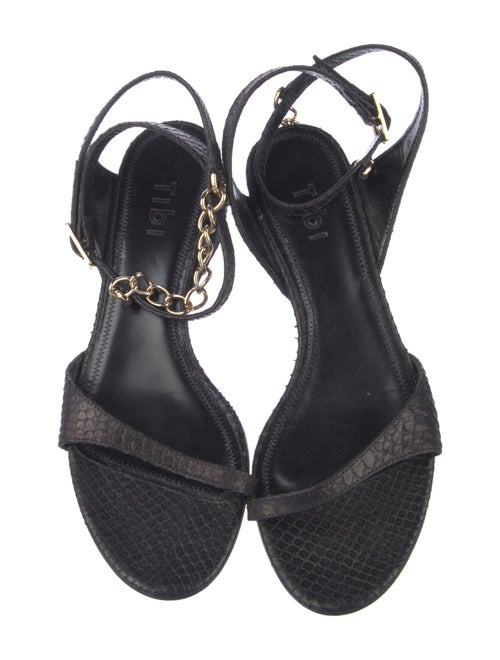 Tibi Snakeskin Chain-Link Accents Sandals
