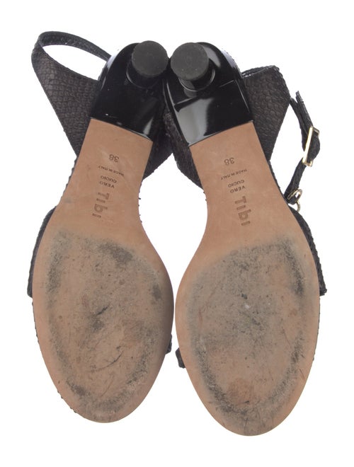 Tibi Snakeskin Chain-Link Accents Sandals