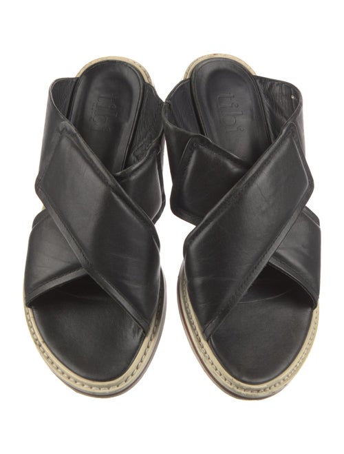 Tibi Leather Cutout Accent Slides