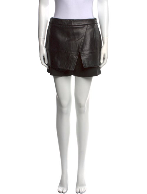 Tibi Leather Mini Shorts