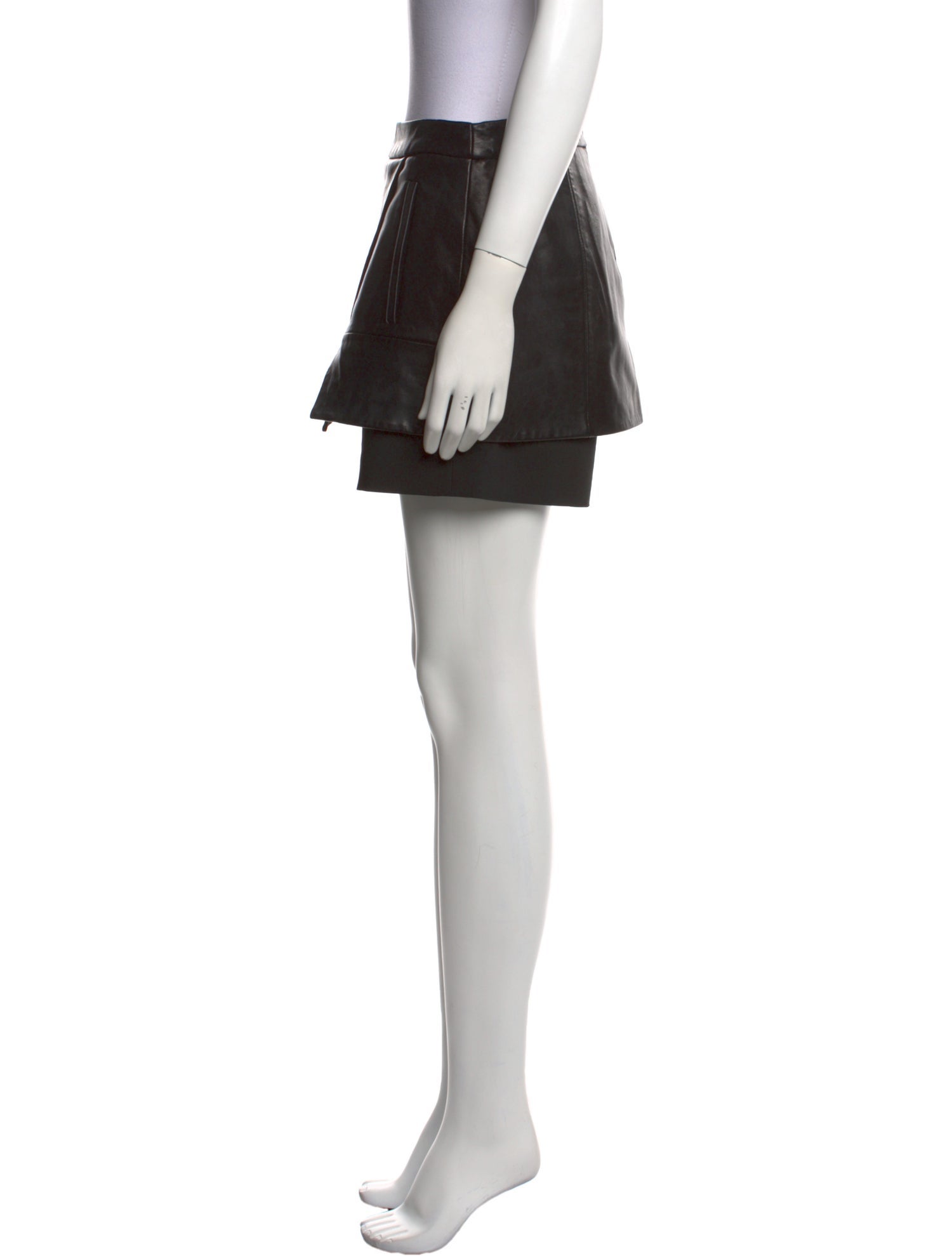 Tibi Leather Mini Shorts