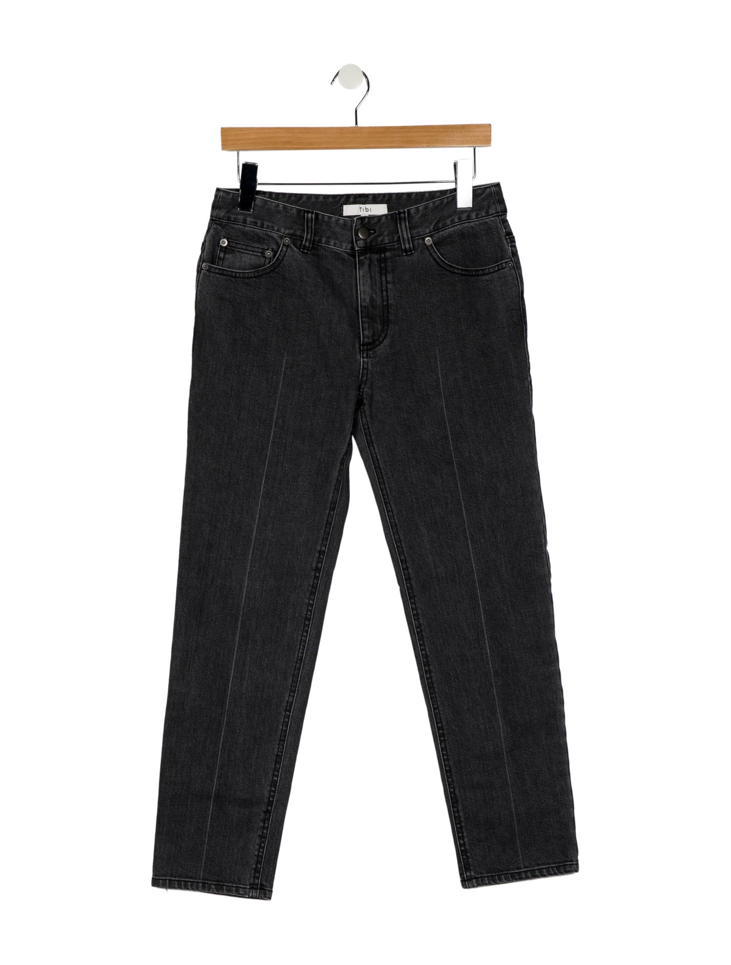 Tibi Mid-Rise Straight Leg Jeans