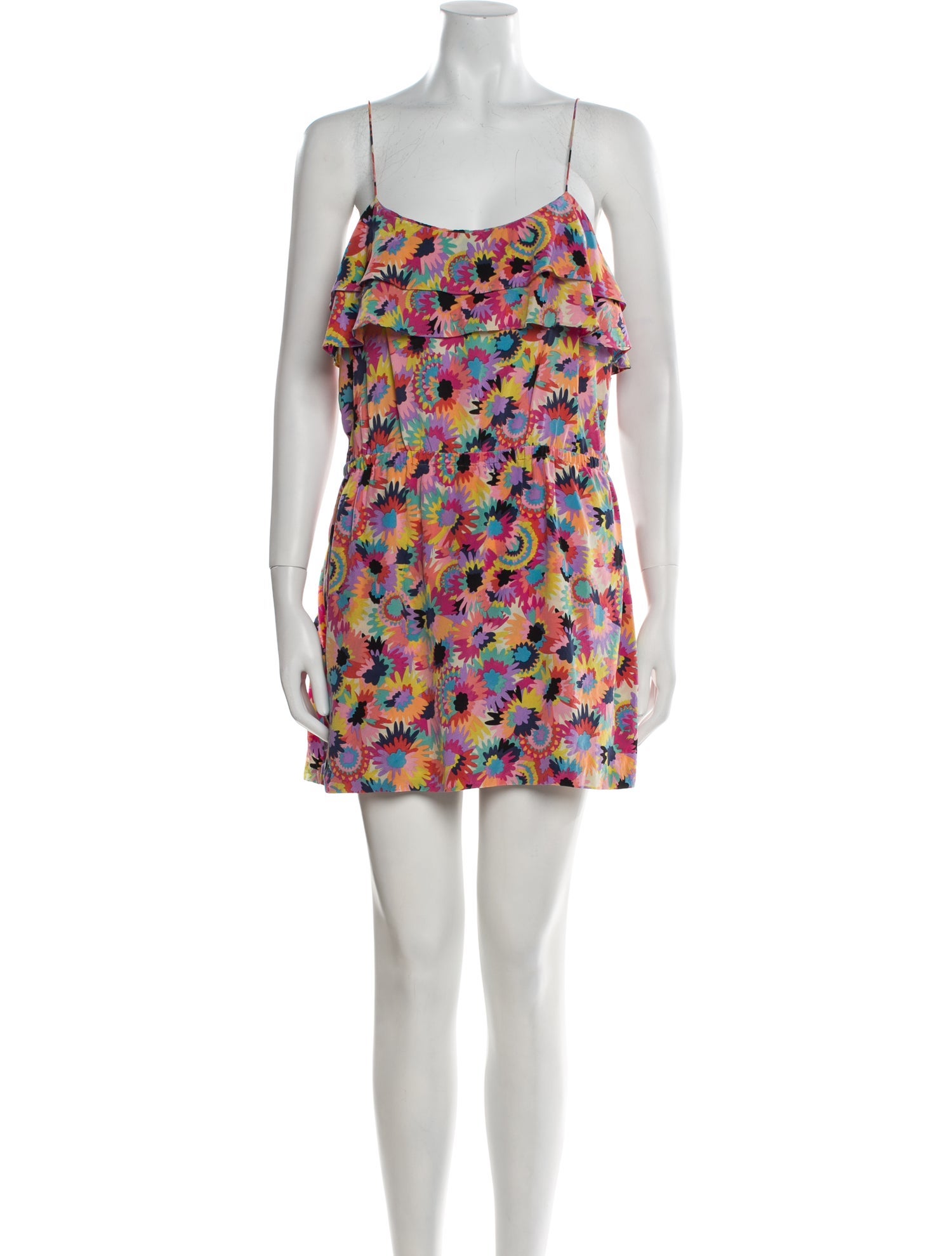 Tibi Silk Floral Print Romper