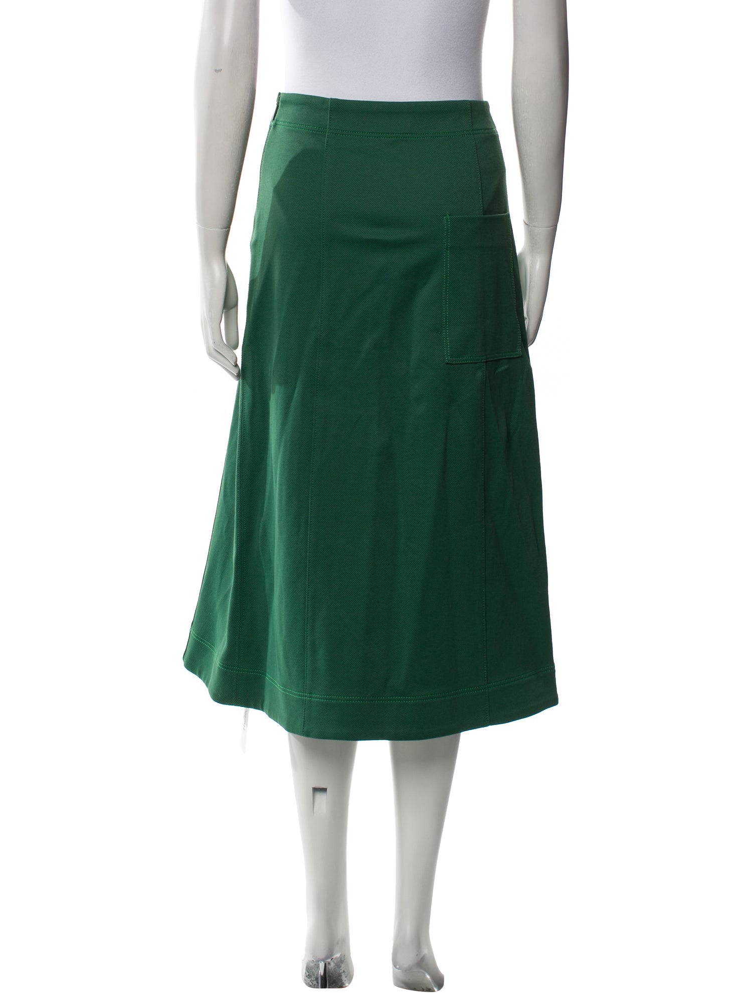 Tibi Embroidered Accent Midi Length Skirt