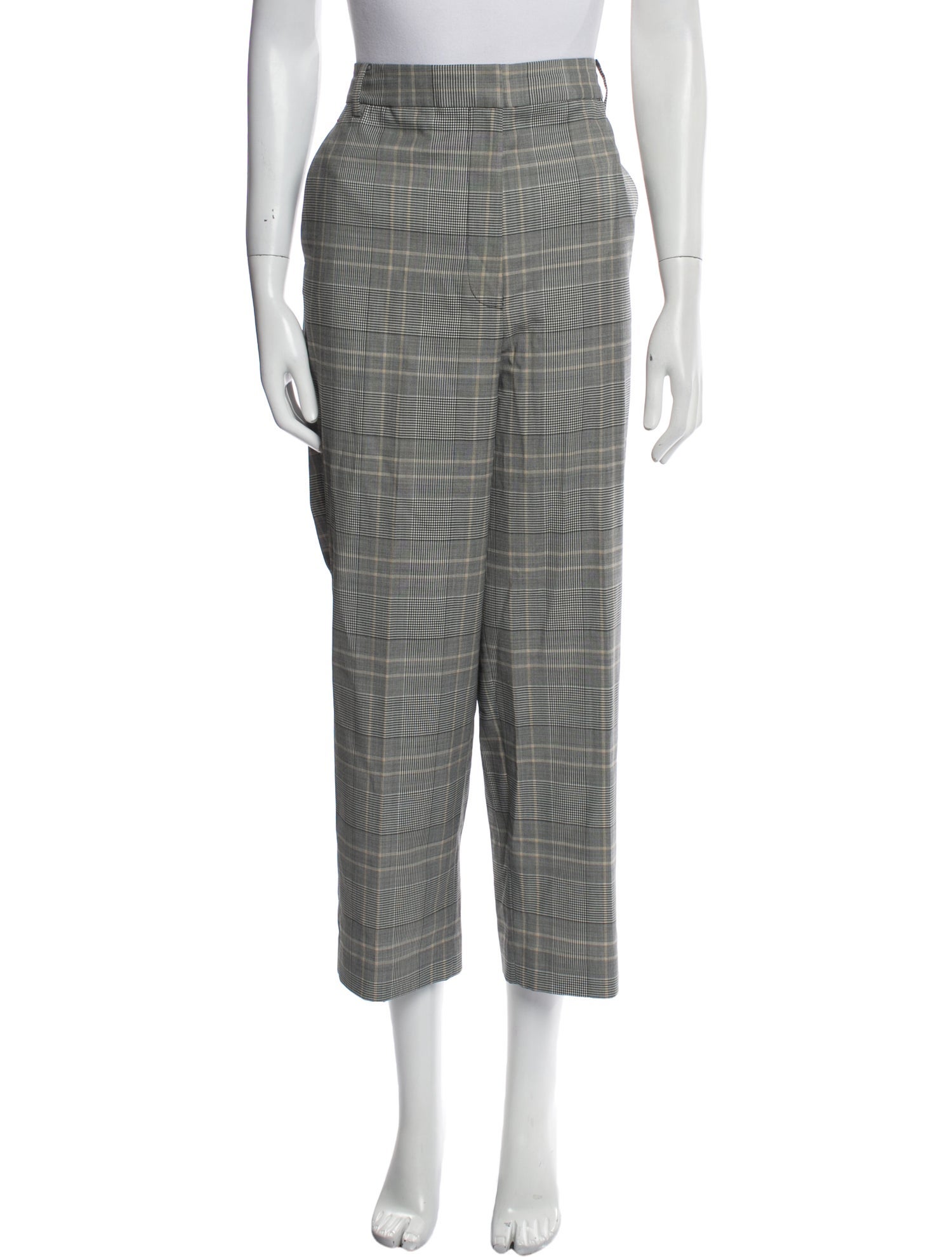Tibi Plaid Print Wide Leg Pants w/ Tags