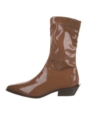 Tibi Patent Leather Western Boots