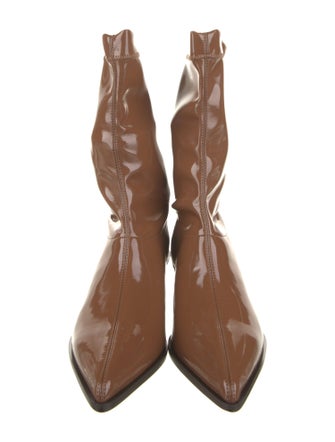Tibi Patent Leather Western Boots