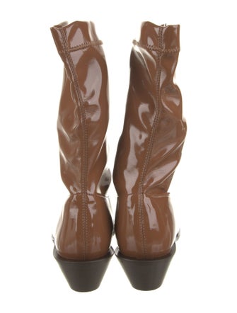 Tibi Patent Leather Western Boots