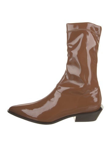 Tibi Boots Patent Leather Combat IT 35 | 5