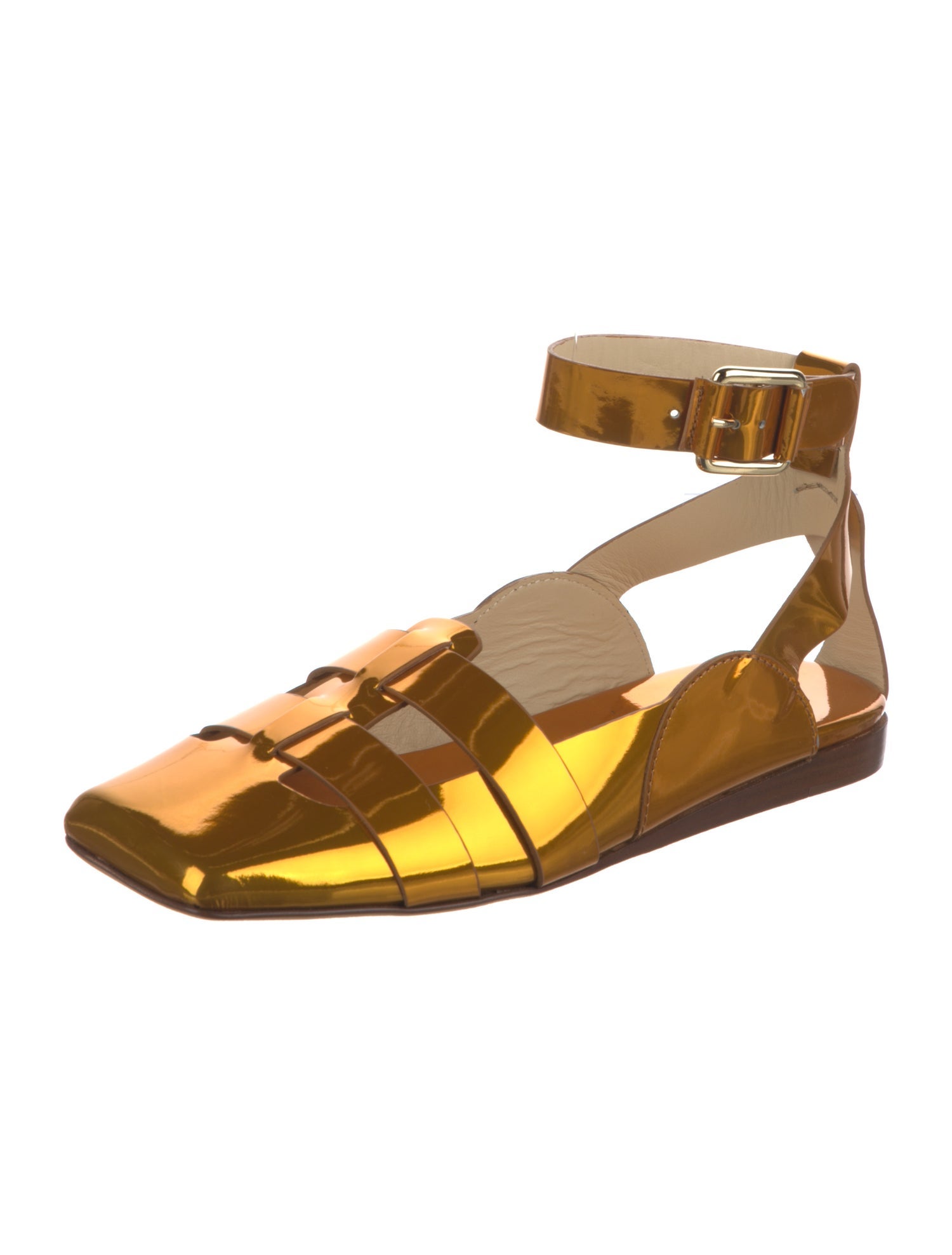 Tibi Patent Leather Slingback Flats