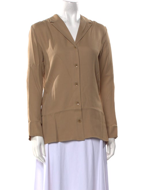 Tibi V-Neck Long Sleeve Button-Up Top