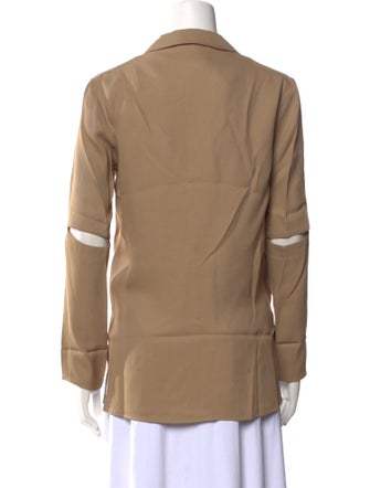 Tibi V-Neck Long Sleeve Button-Up Top