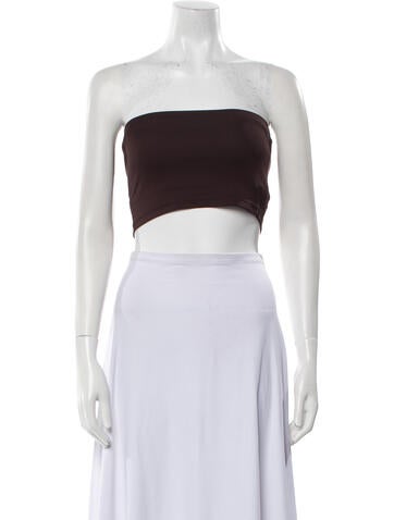 Tibi Tops Strapless Crop Top XXS