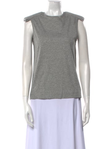 Tibi Tops Bateau Neckline Sleeveless Top S