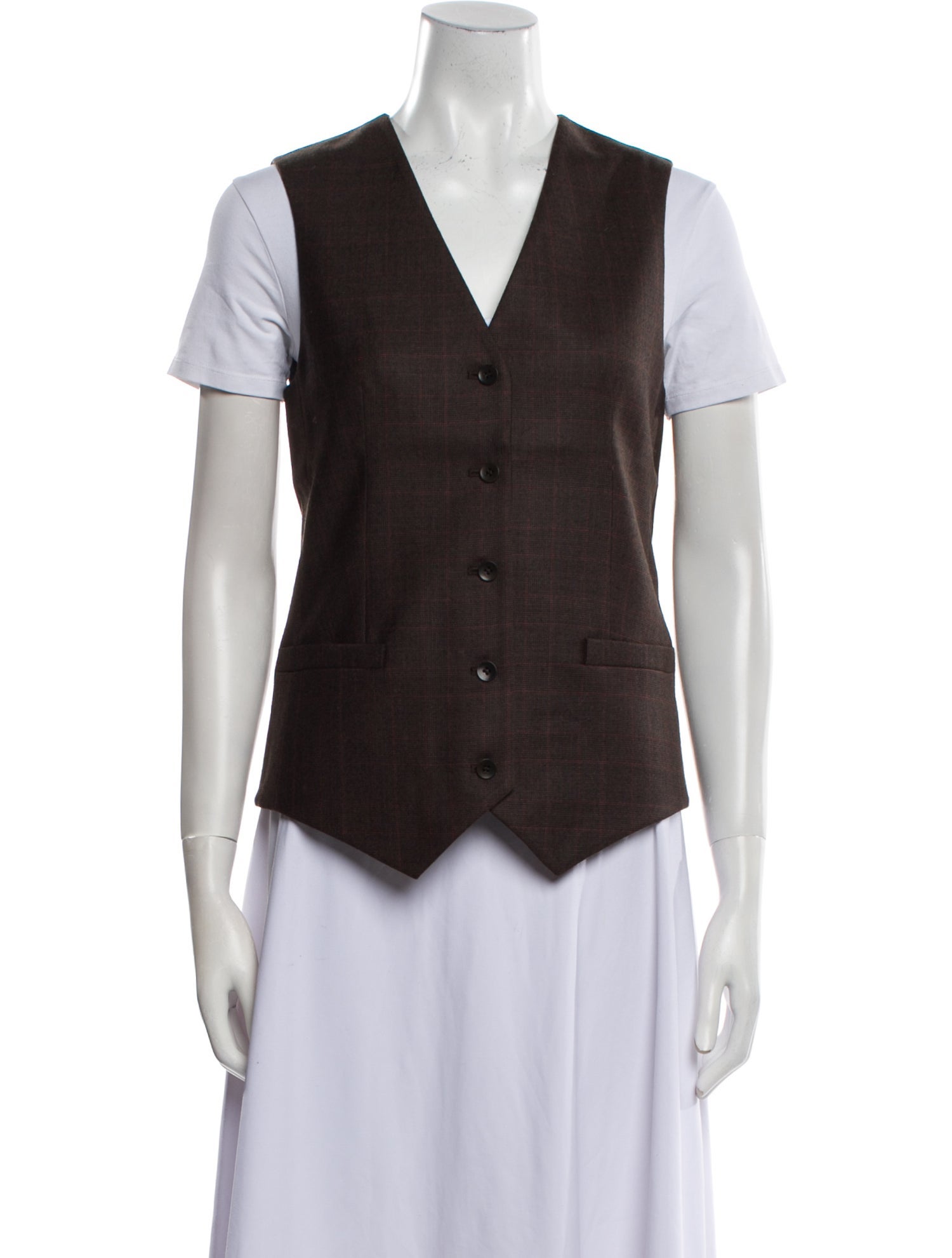 Tibi Plaid Print Vest w/ Tags