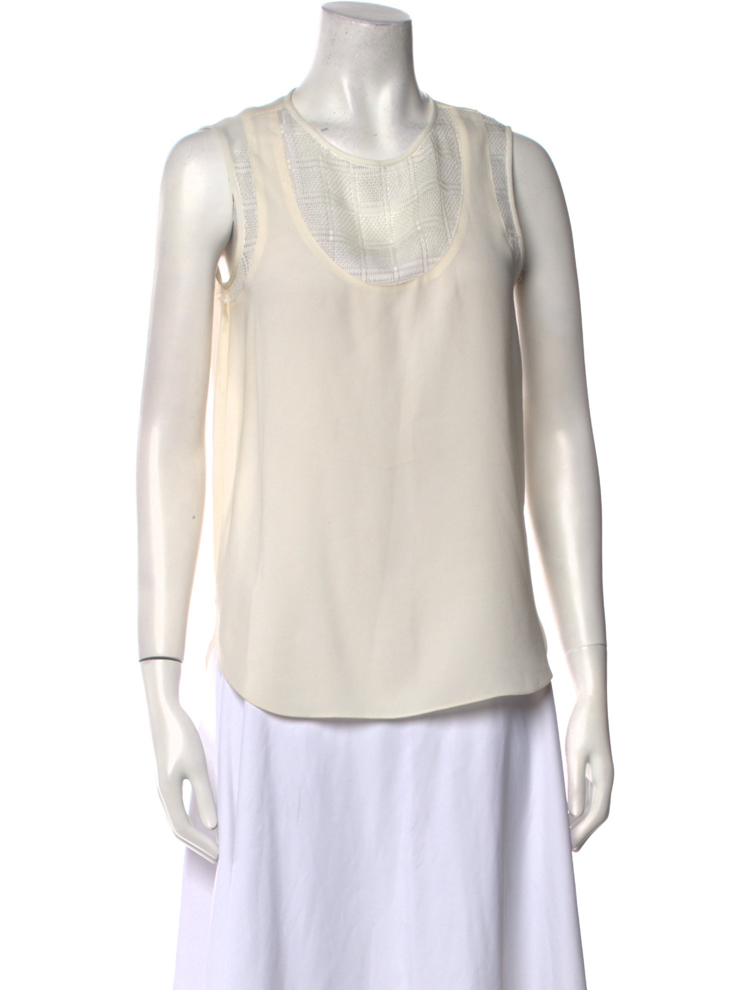Tibi Silk Scoop Neck Blouse