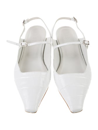 Tibi Embossed Leather Slingback Flats