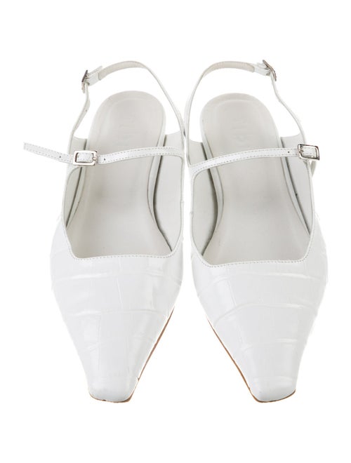 Tibi Embossed Leather Slingback Flats