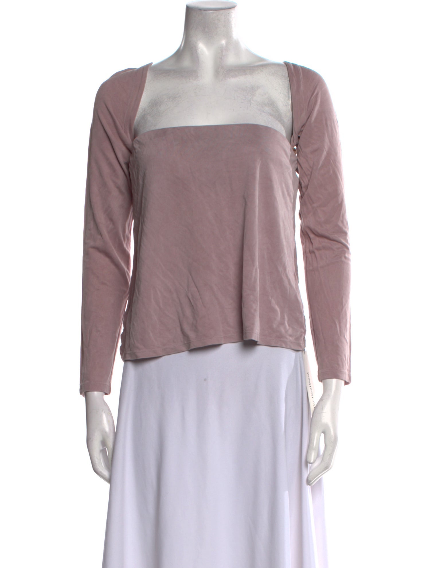 Tibi Square Neckline Three-Quarter Sleeve Top