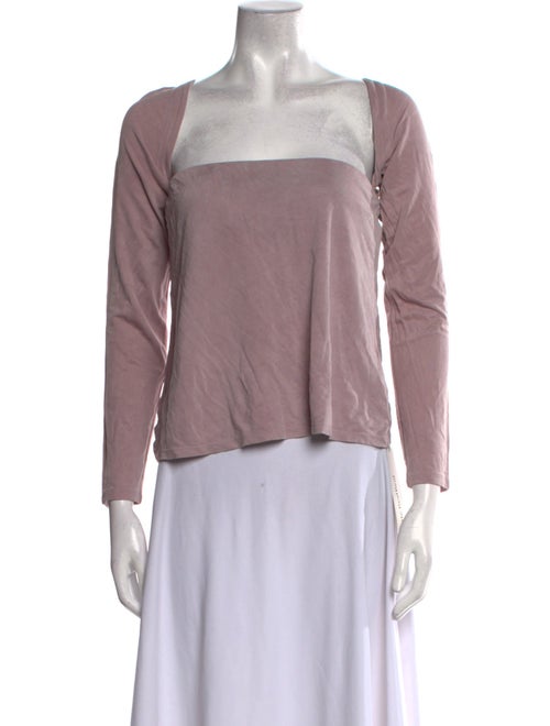 Tibi Square Neckline Three-Quarter Sleeve Top