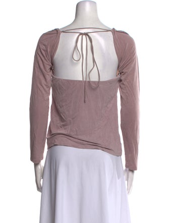 Tibi Square Neckline Three-Quarter Sleeve Top