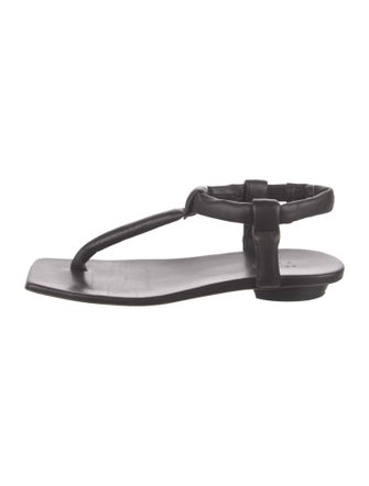 Tibi Leather T-Strap Sandals
