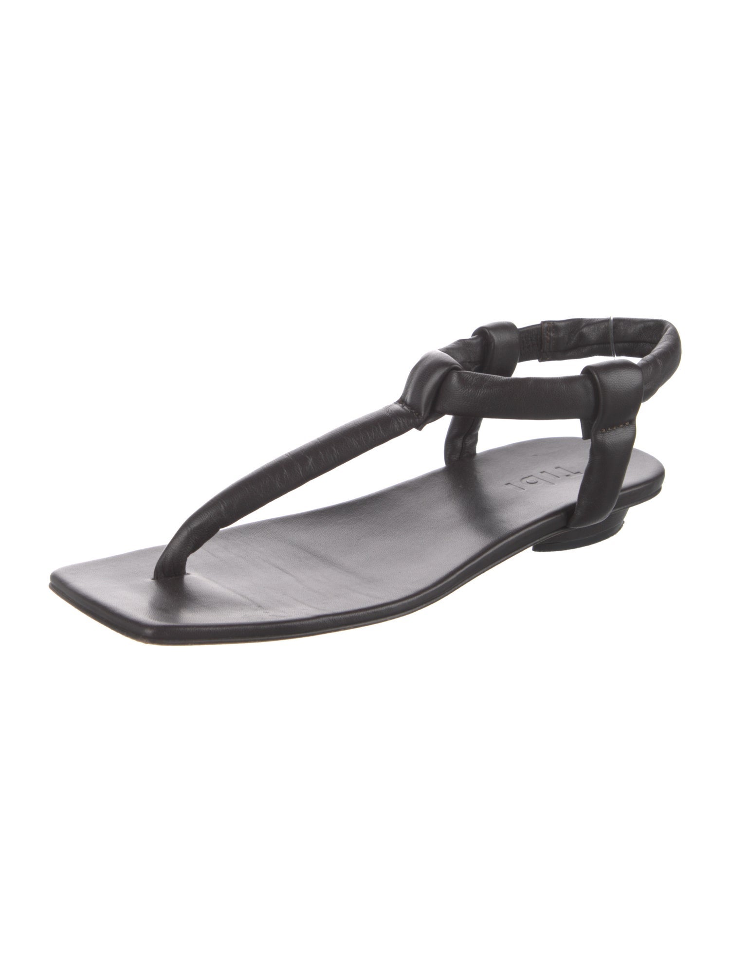 Tibi Leather T-Strap Sandals